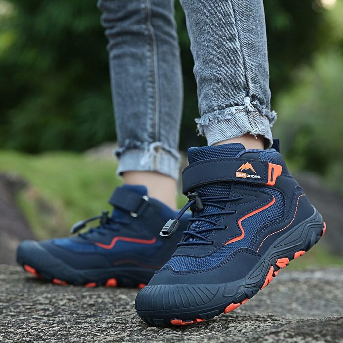 Дитячі трекінгові черевики для ходьби та бігу, водонепроникні, зручні, легкі, спортивні, синього кольору (33 EU)