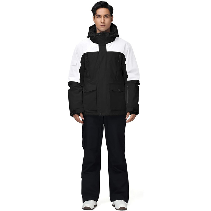 Чоловіча куртка G NOWING для сноубордингу та лижного спорту, водонепроникна, білий + білий (XXL)