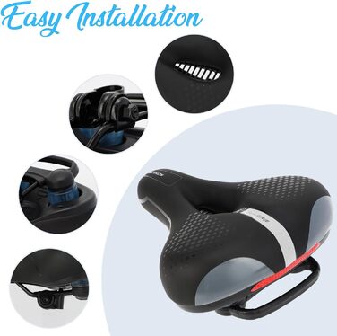 Комфортне велосипедне сідло BWBIKE з широким сидінням та пам'яті-ефектом, водонепроникний чохол з екошкіри, універсальне, срібного кольору