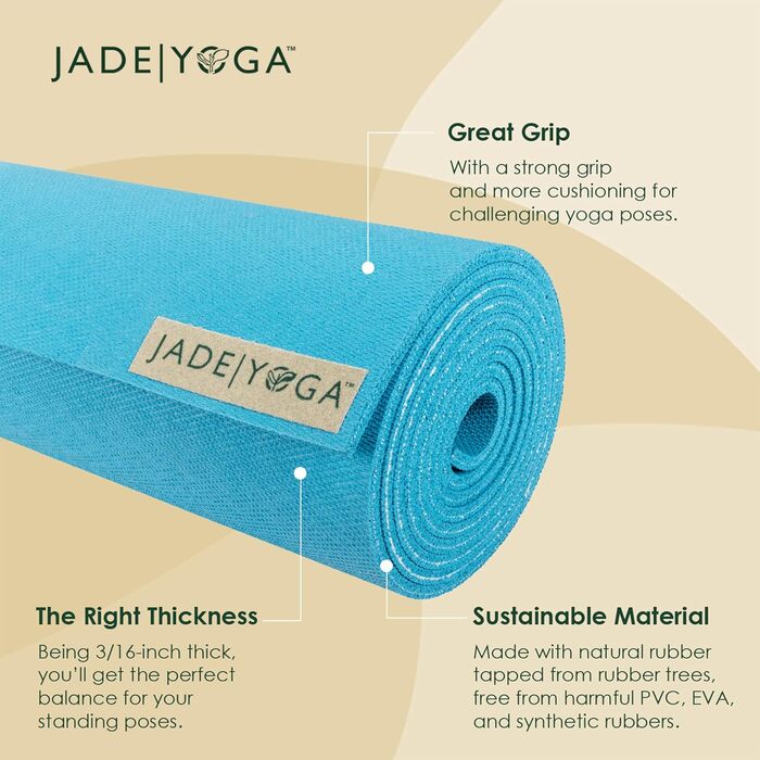 Килимок для йоги JADE YOGA Harmony з підвищеним зчепленням