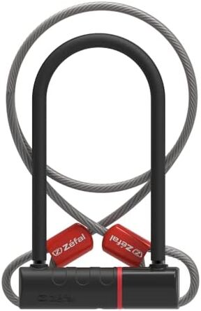 Замок Zefal K-Traz U17 для велосипеда, електровелосипеда, скутера, мотоцикла: сталевий бугель, кабель 120 см, чорний