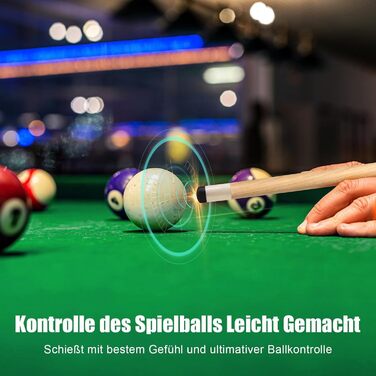 Більярдний кий Pool Queue 58 дюймів з канадського клена, 13 мм наконечники, для професійних гравців, 1/2 кленові кийки, 18oz