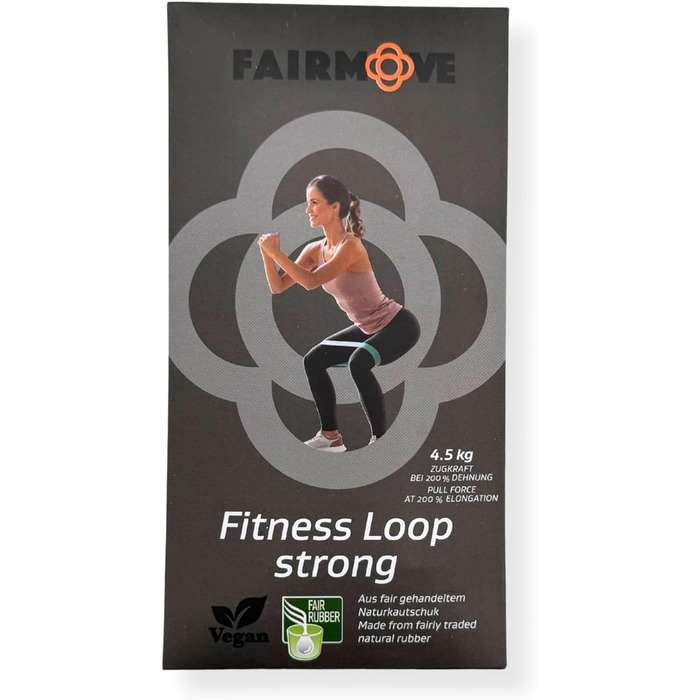 Еластичні стрічки FAIR Move для фітнесу та йоги, 100% натуральний латекс, сила 4.5 кг, чорний колір