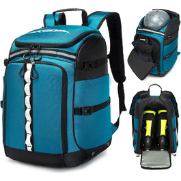 Чохол для лижних черевиків з відділенням для шолома, 65L, нейлон. Рюкзак для лиж, роликів, ковзанів (синій)