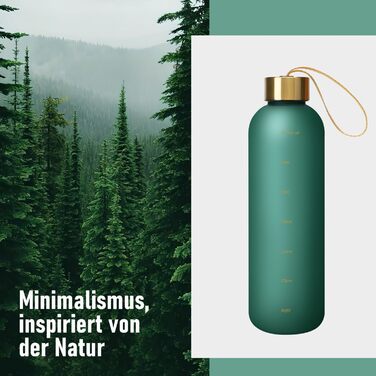 Спортивна пляшка для води Opard 1л/800мл, Tritan, без BPA, для фітнесу та занять у спортзалі, зелений колір