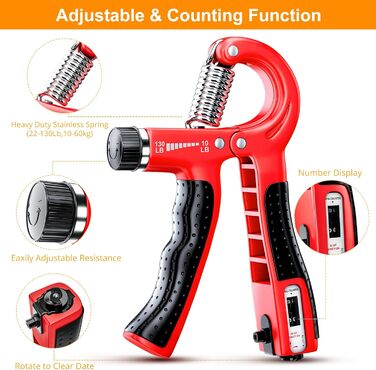 Набір тренажерів для рук ALMAH (5 шт.): для пальців, зап'ястя, збільшення сили хвата. Тренажер пальців, Fingerstrecker, Stressabbau-Griffkugel.