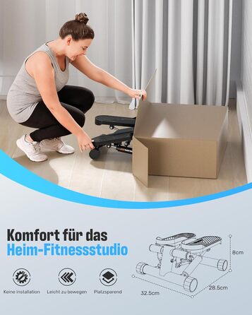 Сходиця для тренувань Sportsroyals – степпер з тросами для дому, для тренування ніг, рук та сідниць, покращена модель