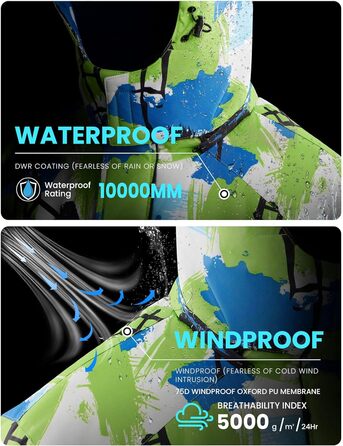 Чоловіча водонепроникна лижна куртка WUFU, тепла зимова модель, вітрозахисний Windbreaker Hebau (XL, Digitaldruck-02)