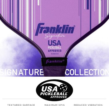 Професійна ракетка для піклболу Franklin Sports Signature Series з покриттям MaxGrit, поліпропіленовий сердечник 13/16 мм, для турнірів, сертифікована USAPA