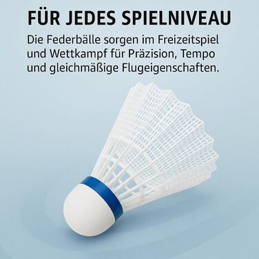 Набір для бадмінтону BEST SPORTING - 6 турнірних м'ячів (Нейлон, середня швидкість)