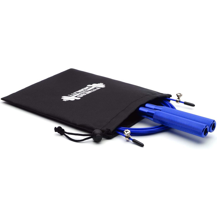 Скакалка CKB LTD Elite Speed-Springseil для дорослих, з сумкою, преміум-алюмінієві ручки, фітнес, регульований, 3 м, функціональне тренування, 1 шт., морської синій