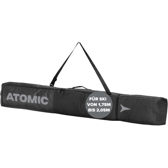 Чохол для лиж Atomic, чорний, для лиж та палиць, регульована довжина 175-205 см, водовідштовхуючий, з ременем