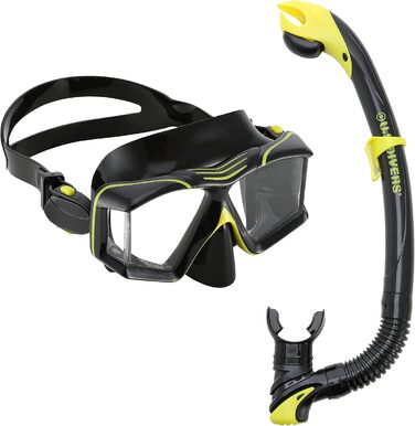 Набір для дайвінгу US.Divers Sideview для дорослих: маска та трубка з панорамним оглядом 180°, UV-захистом, антифог-склом, клапаном для видиху, синій, для чоловіків і жінок