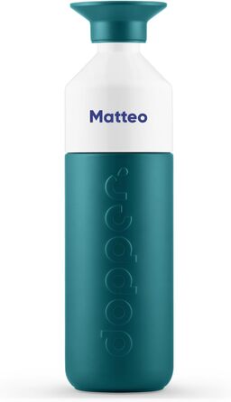 Персоналізований термос Dopper Insulated 580 мл – нержавіюча пляшка для води, кави, чаю, подвійні стінки, зберігає тепло до 9 годин та холод до 24 годин, герметична, колір Green Lagoon