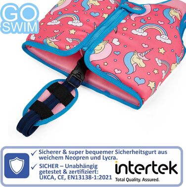 Дитячий жилет для плавання Go Swim Magical Unicorns, L (3-6 років, 19-30 кг), з сумкою для плавання