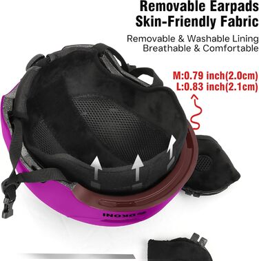 Шолом гірськолижний для дорослих, чоловічий, жіночий, дитячий. Сертифікований шолом для катання на лижах та сноуборді (фіолетовий, M: 54-58 см)