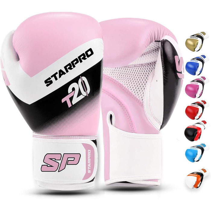Боксерські рукавички Starpro T20 для дорослих – міцні рукавички для боксу, кікбоксингу та тренувань для чоловіків і жінок, різні кольори та розміри