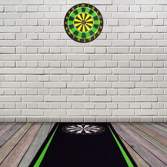 Килимок для дартсу Kingpower Dartmatte, турнірний, з лінією кидка, захист підлоги, для дротиків і дартборду, 2 розміри: 237 см і 290 см, різні дизайни