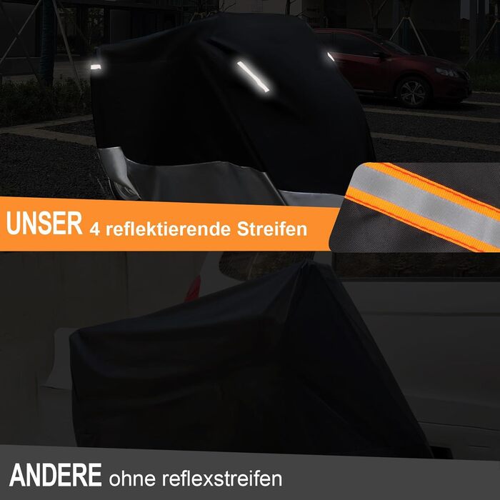 Захисний чохол для мотоцикла Motorrad Outdoor - зимовий, 210D, водонепроникний, 250x105x125 см