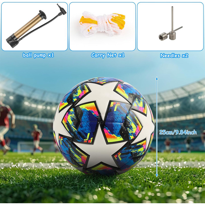 Футбольний м'яч Champions FootBall розмір 5 для дітей та дорослих - ідеальний подарунок для фанатів, гри та тренувань