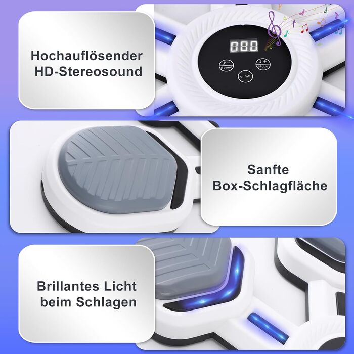 Музична боксерська машина Wandmodell - бокс з Bluetooth, LED, 9 швидкостей, 9 режимів для дітей та дорослих