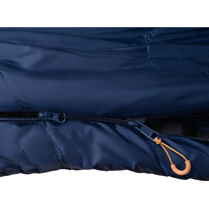 Сплячий мішок Alpinus Ultralight Pro 850 для дорослих, 215x80 см, двошарова ізоляція, оранжево-морський колір