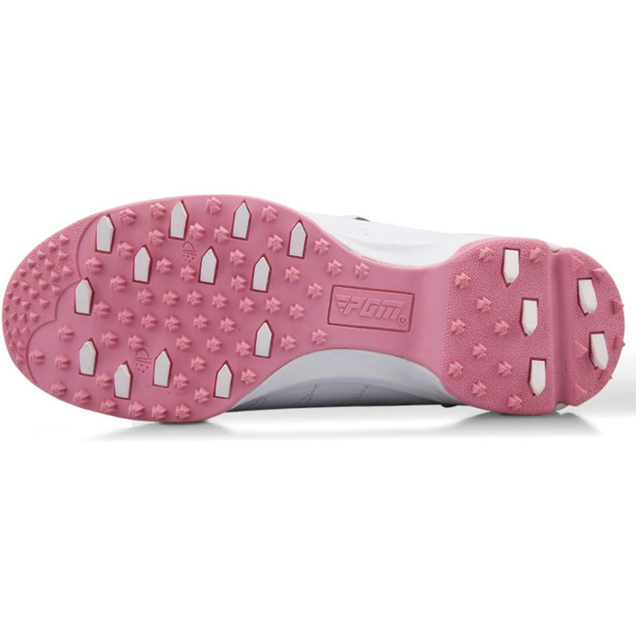 Жіночі гольф-туфлі PGM з антиковзким покриттям та шипами, водонепроникні, білі з мереживом (36 EU, рожеві з мереживом)