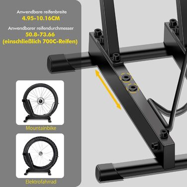 Стійка для велосипедів та електровелосипедів Mimoke, сталева, регульована, для коліс 20-29 дюймів, до 38 кг, для гаража та підвалу
