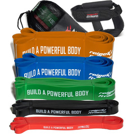 Фітнес гумки Raigeki: стрічковий комплект для силових тренувань (5 шт., 6-100 кг)
