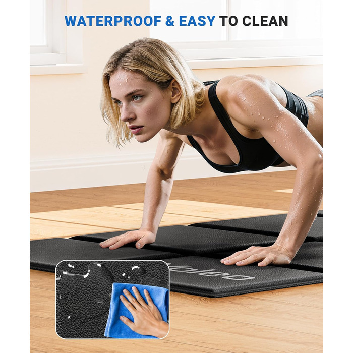 Килимок захисний під бігову доріжку та тренажери Yoleo, 160x75 см, шумопоглинаючий та протиковзкий килим для підлоги під велотренажер, еліпс та лавку для гантелей, чорний