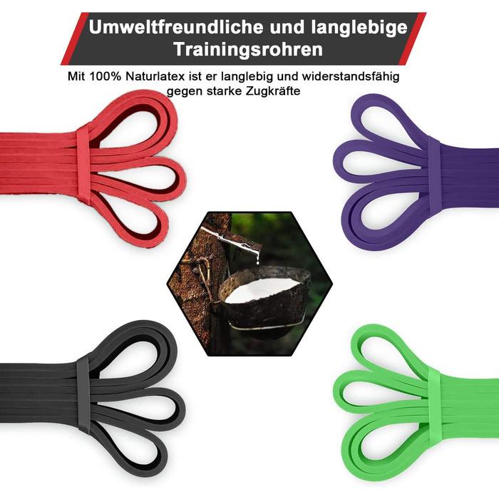 Фітнес гумки VEICK: набір еластичних стрічок для фітнесу, калістеніки та пілатесу (з антиковзним ремінцем)