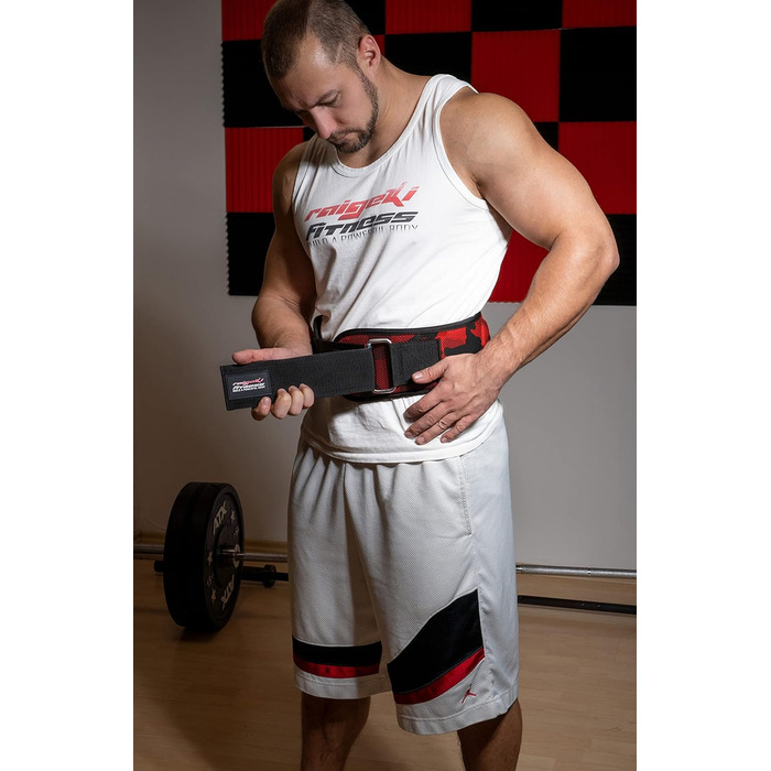 Пояс для важкої атлетики Raigeki Fitness з тренувальними планами, фітнес-пояс для бодібілдингу, силових тренувань, важкої атлетики та кросфіту для чоловіків і жінок