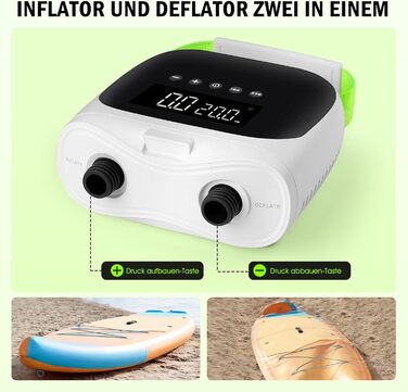 Електричний насос для SUP дошки, каяки та човни - 20 PSI, LCD дисплей, автоматичне вимкнення