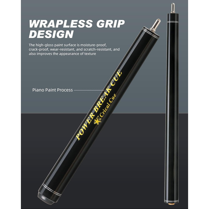 Професійна кий для більярду/пулу Crival Heavy Hitter Jump-Break-Queue, 3-х частин, 137.2 см, з клена, чорного кольору