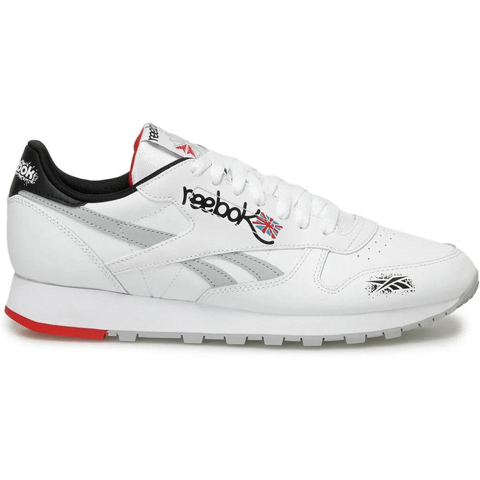 Кросівки Reebok Classic Leather Unisex, біло-чорно-червоні (36 EU)