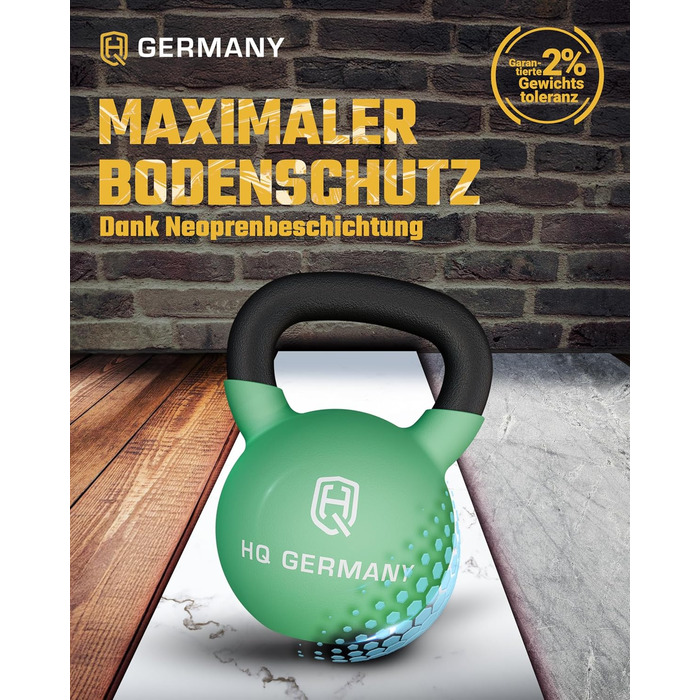 Гантель з неопрену HQ Germany® | Повний чавун | 2-32 кг | Стартові набори | Допуск по вазі ±2,0% (22 кг)