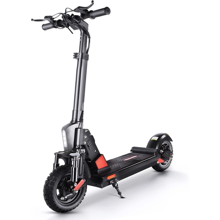 Електросамокат для дорослих з великою дальністю, складаний E-Scooter з гудком, LCD-екраном, LED-поворотниками, 10-дюймовими пневматичними колесами