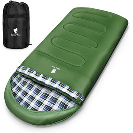 Спальний мішок GEERTOP XXL для всіх сезонів, 220x100 см, фланель, для дорослих, кемпінг, подорожі, піші прогулянки (зелений)
