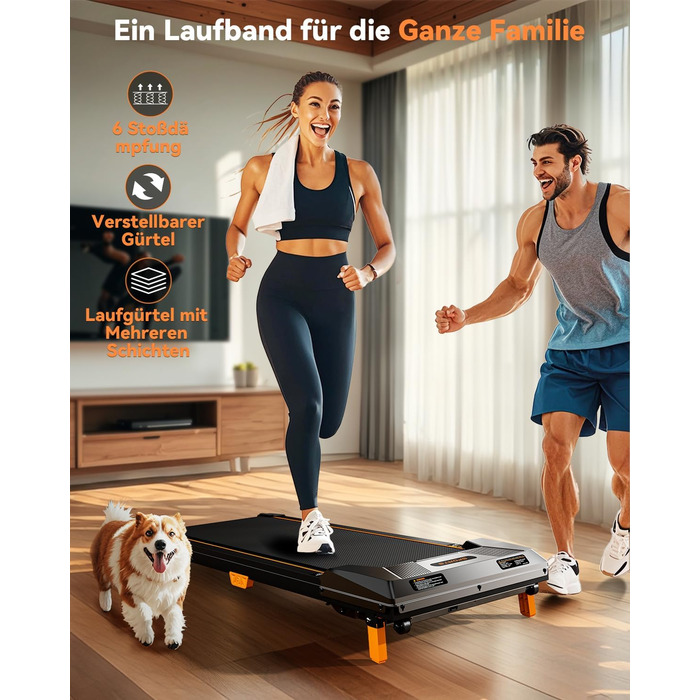 Біговий доріжка BestGod для дому та офісу, Walking Pad з нахилом 5%, потужність 2.5 HP, тиха бігова доріжка з пультом дистанційного керування, до 150 кг, чорний