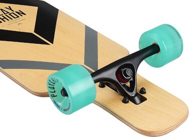 Лонгборд PLAYSHION 39 дюймів, Drop-Through, ABEC-9, для фрірайду та круїзингу, чорний
