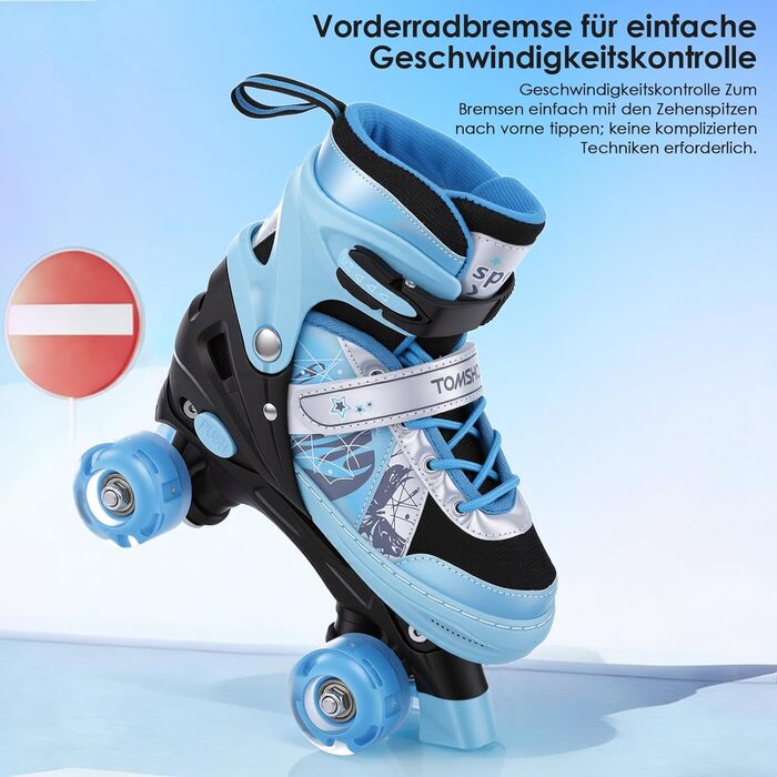Роликові ковзани TOMSHOO для дітей, регульовані, для дівчаток та хлопчиків, підходять для початківців, зручні та дихаючі, ідеальні для подарунка на Новий рік або день народження