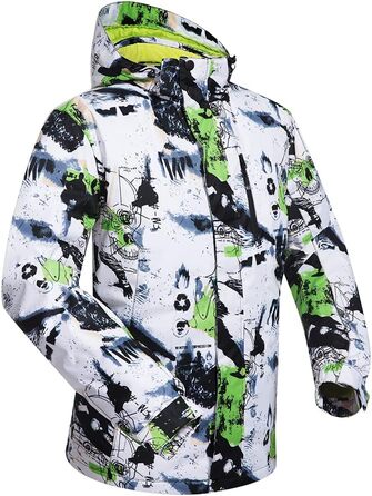 Комплект гірськолижний чоловічий HOTIAN: куртка та штани, зелено-чорний (XL), водонепроникний, вітронепроникний