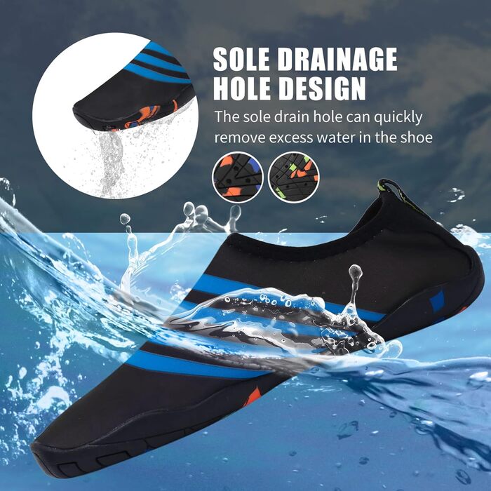 Водні черевики для жінок та чоловіків Tolaler: товсті, неслизькі, швидковисихаючі, міцні та довговічні для пляжу, подорожей та плавання (45 EU, B 02)