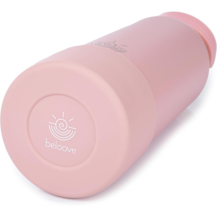 Термобутилка beloove 500 мл рожева, з нержавіючої сталі, BPA-free, подвійні стінки, для газованої води, з чохлом, герметична, ударостійка