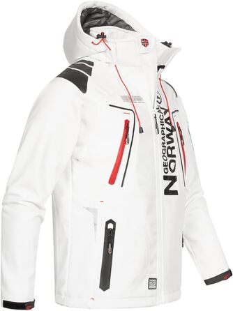 Чоловіча куртка Softshell Geographical Norway G-Forrest, біло-червона, розмір S