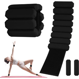 Важкі манжети на зап'ястя Omtofo, 2 шт (по 0,45 кг), регульовані, для йоги, танців, пілатесу, аеробіки, кардіо, ходьби, зелені (чорні)