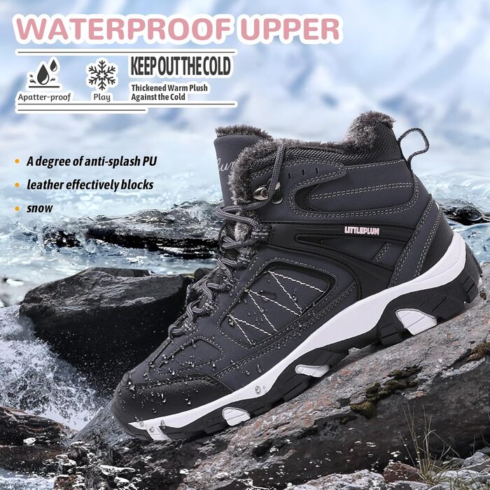 Зимові черевики ASHION для жінок: утеплені, водонепроникні, для ходьби та відпочинку на природі, розмір 36-42, колір: темно-синій