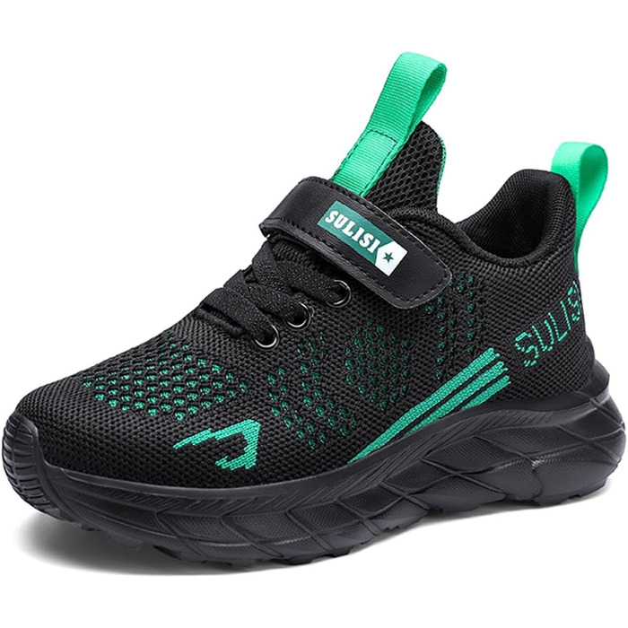 Дитячі кросівки для хлопчиків та дівчаток. Зручні кросівки для залу та вулиці. Сітка, дихаючі, легкі. Чорний колір, розмір 30 EU