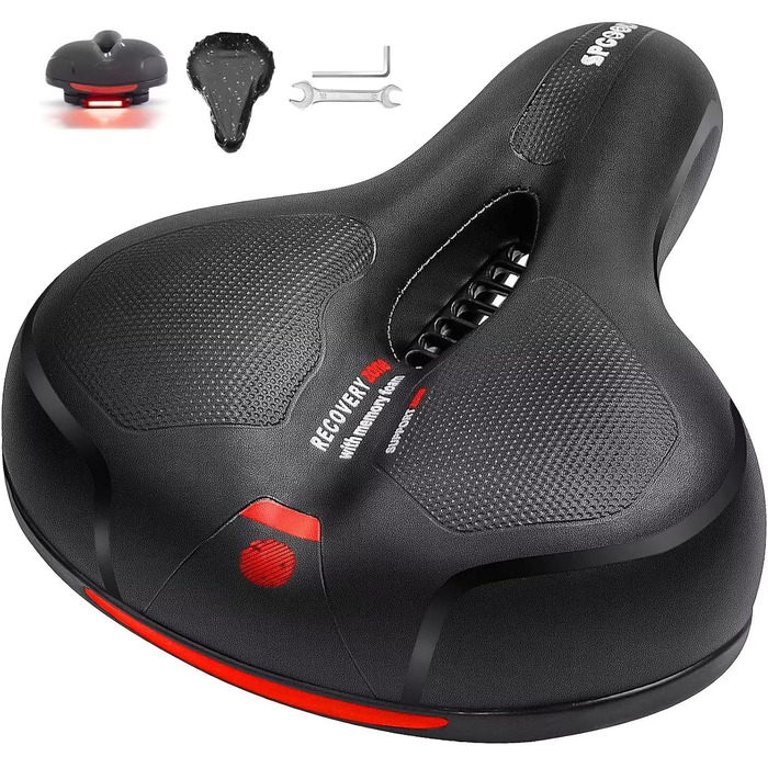 Зручний велосипедний сідло Cloud Comfort Pro: ергономічний, з подвійною амортизацією, Memory Foam та світловідбиваючими смугами