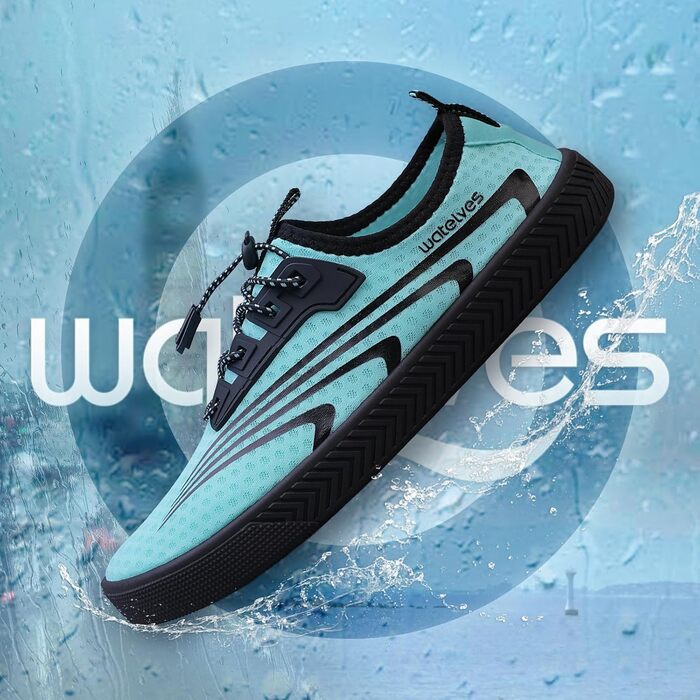 Чоботи для плавання WateLves: чоловічі та жіночі, для пляжу, аквашузи, босоніжки для плавання, швидко сохнуть, колір: місячний зелений, розмір EU 37